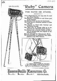Thornton Pickard Ruby Folding manual. Camera Instructions.